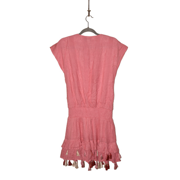 CHLOE‎ OLIVER $118 V-Neck Dropwaist Tassel Dress Pink Small - Picture 3 of 5